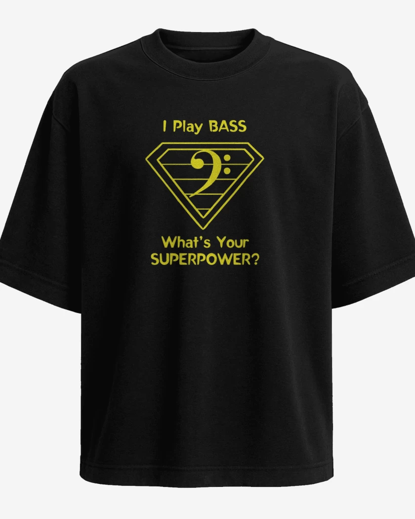 Polera Oversize I play bass 