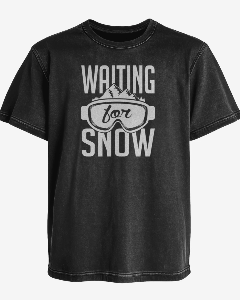 Polera desgastada Negro de Waiting for snow