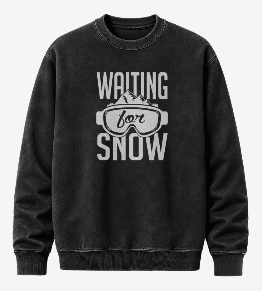 Poleron Polo Acid Wash Negro de Waiting for snow