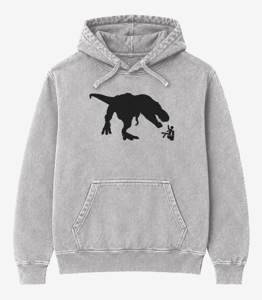 Poleron Canguro Acid Wash Gris Melange de Rex 2 