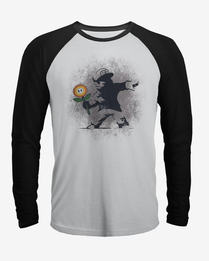 Polera Raglan Blanco / Negro de encapubigote