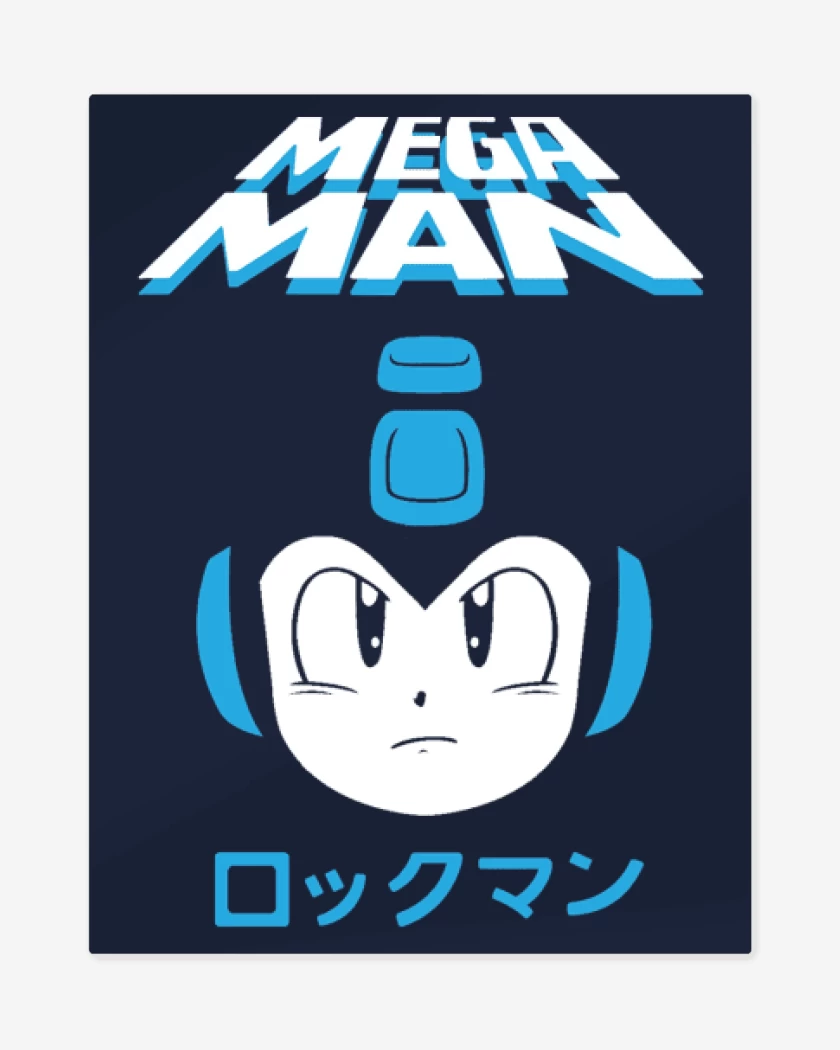 Print metalico Azul Marino de Megaman 4 