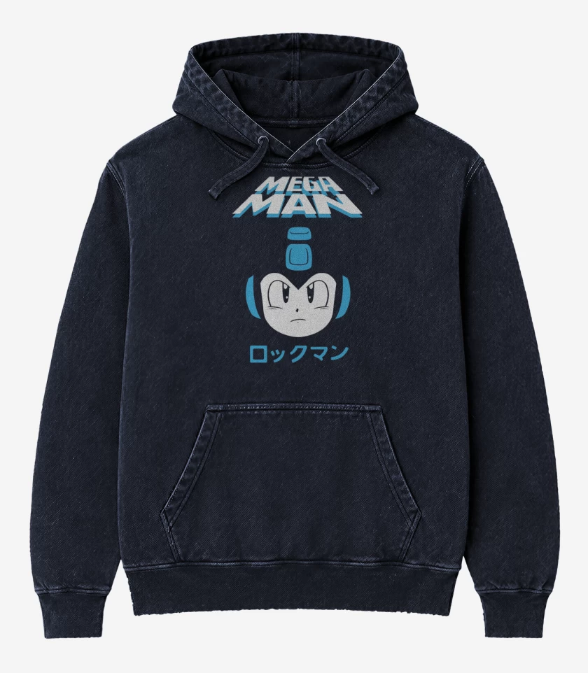 Poleron Canguro Acid Wash Megaman 4 
