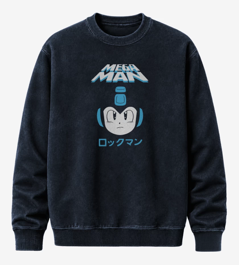 Poleron Polo Acid Wash Azul Marino de Megaman 4 