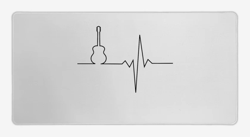 Mouse pad Gamer Blanco de Latido Guitarra 