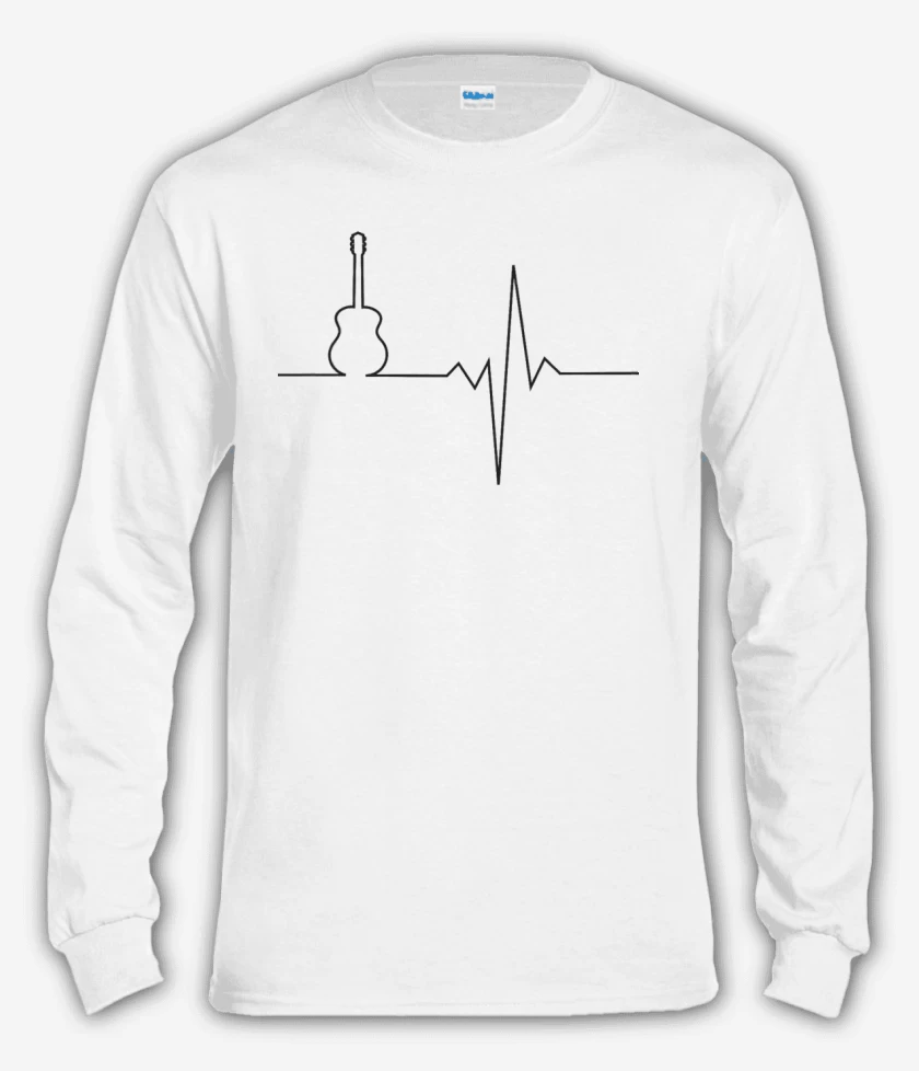 Polera manga larga Blanco de Latido Guitarra 