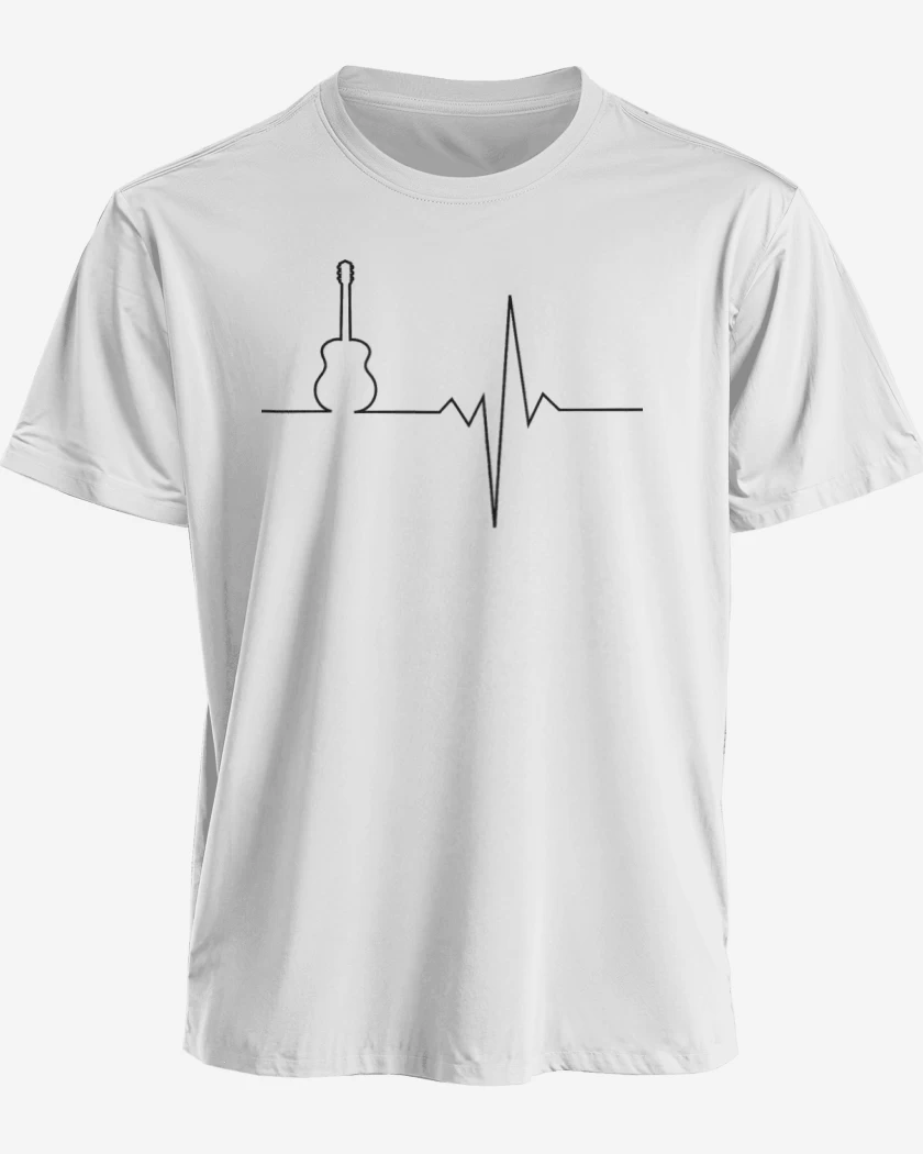 Polera premium Blanco de Latido Guitarra 