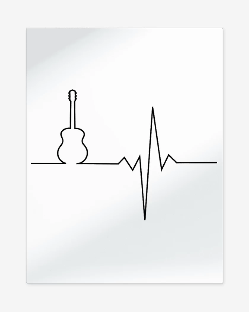 Print metalico Blanco de Latido Guitarra 
