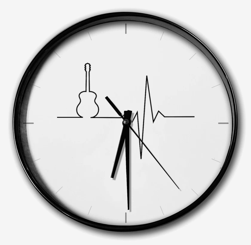 Reloj Blanco de Latido Guitarra 