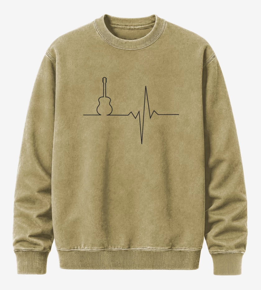 Poleron Polo Acid Wash Beige de Latido Guitarra 