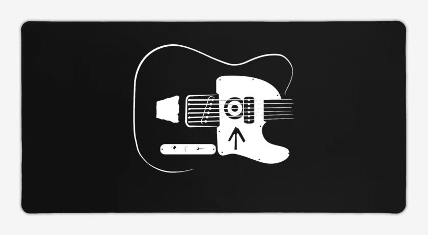 Mouse pad Gamer Negro de Guitar Grunge 