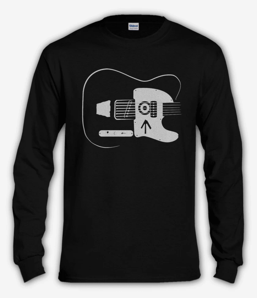 Polera manga larga Negro de Guitar Grunge 