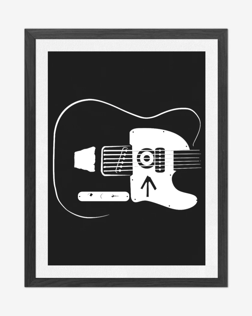 Cuadro decorativo Negro de Guitar Grunge 