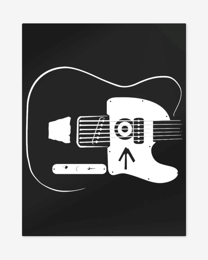 Print metalico Negro de Guitar Grunge 