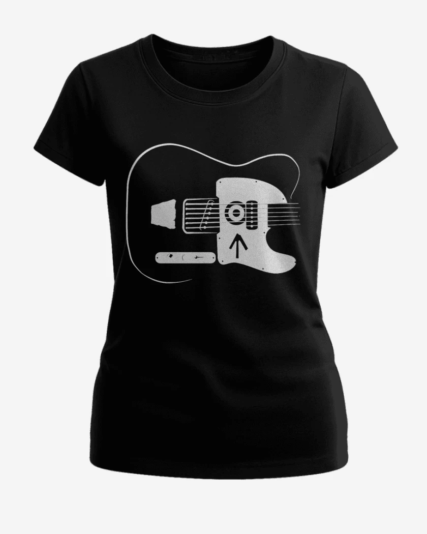 Polera de Mujer Negro de Guitar Grunge 