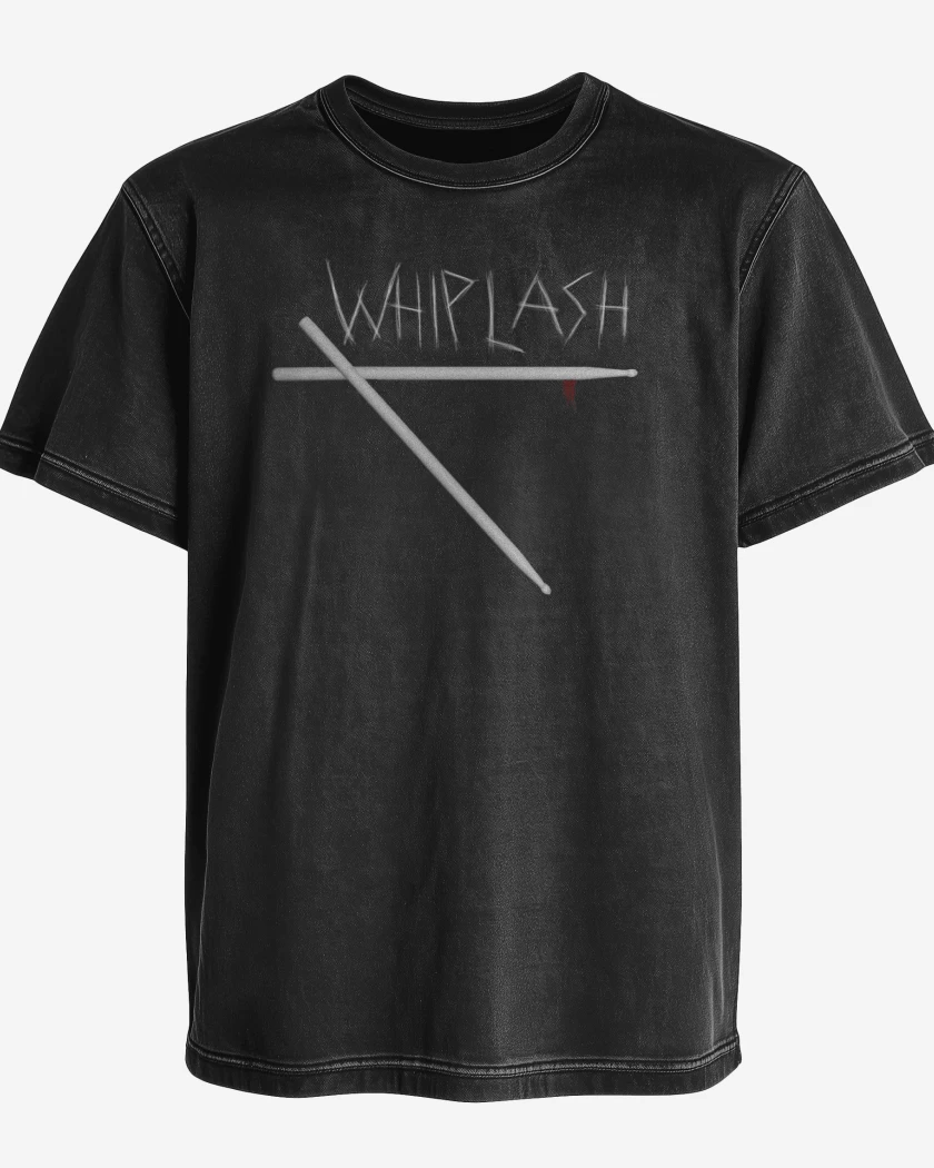 Polera desgastada Negro de Whiplash Baquetas