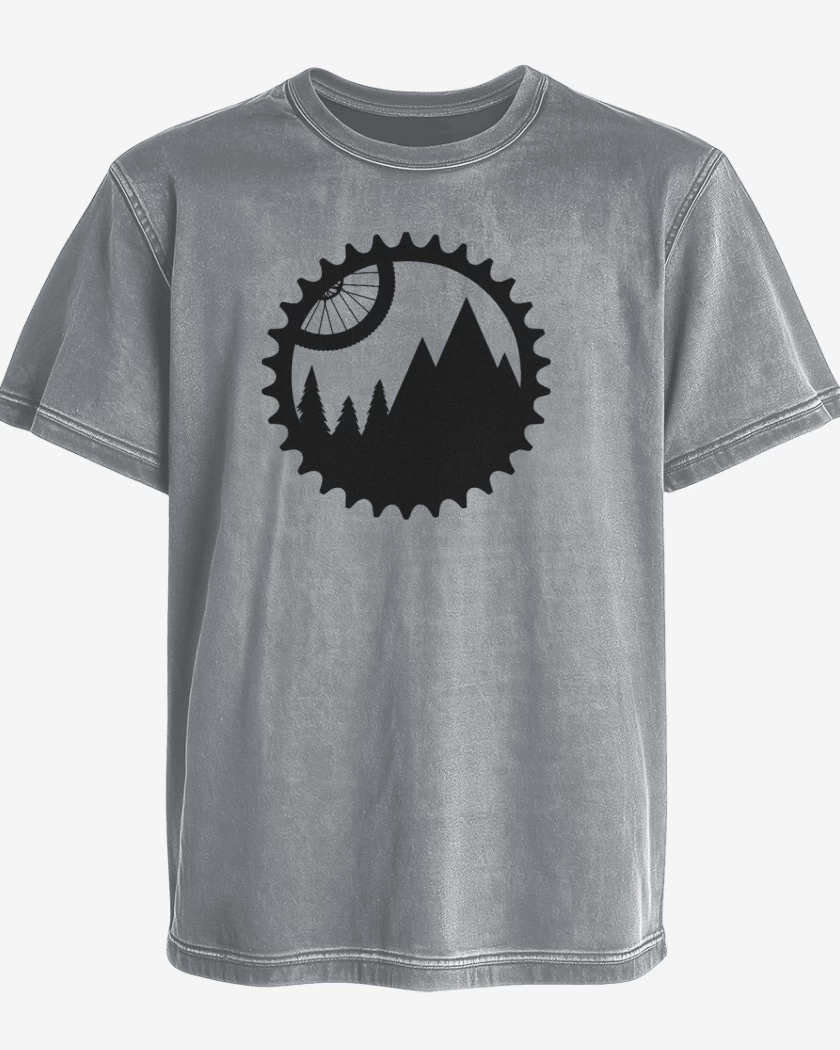 Polera desgastada Gris Melange de Bike montain