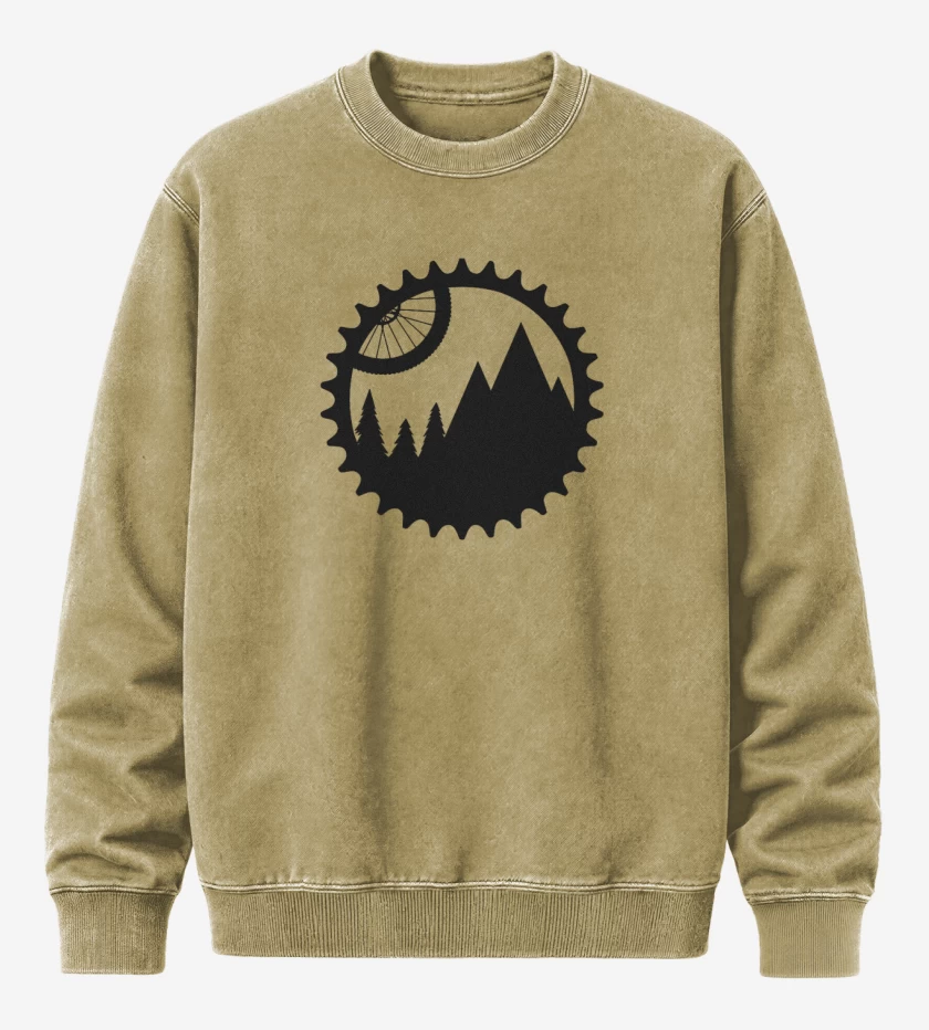 Poleron Polo Acid Wash Beige de Bike montain