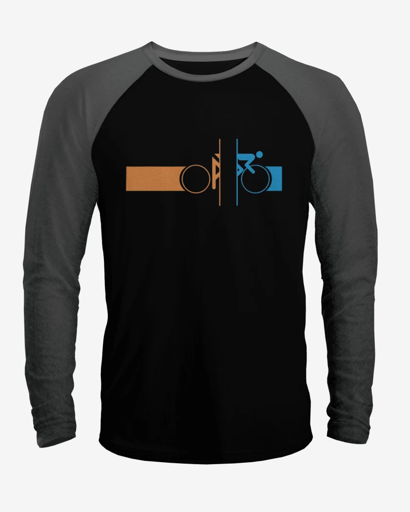 Polera Raglan Negro / Negro Heather de Bike portal 