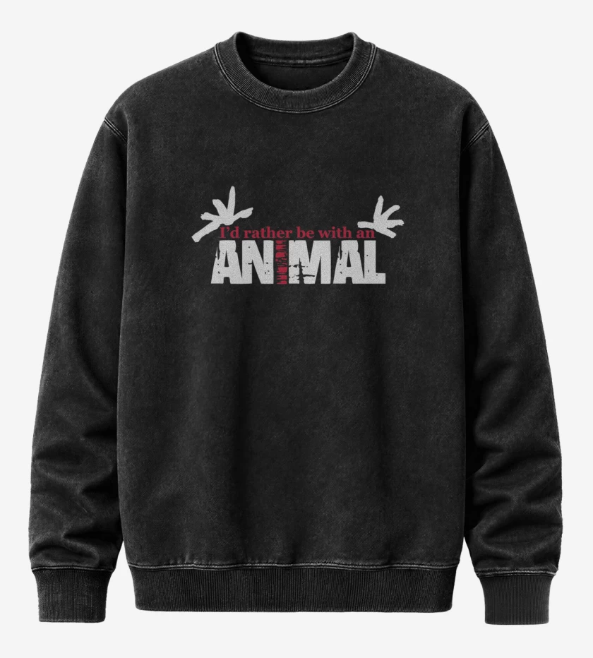 Poleron Polo Acid Wash Negro de Animal PJ 