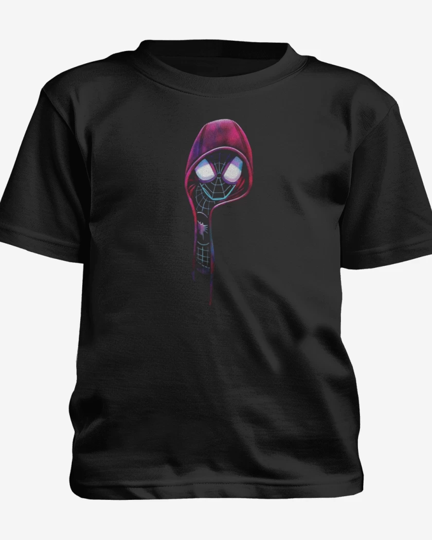 Polera de niño Negro de Spider Capucha 