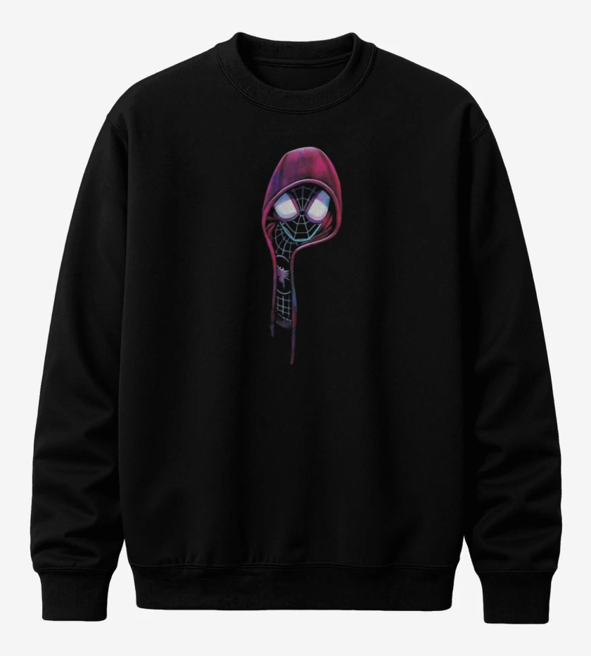Poleron polo Negro de Spider Capucha 