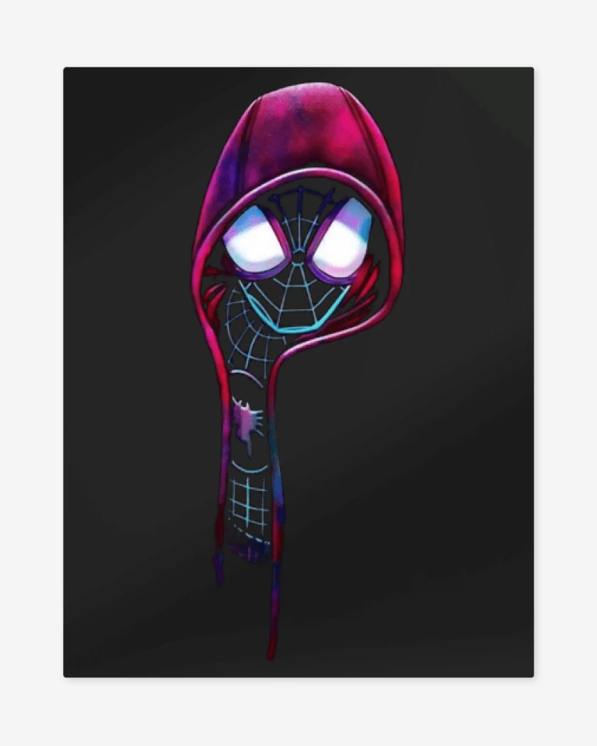 Print metalico Negro de Spider Capucha 