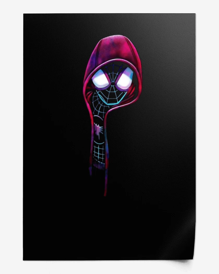 Print Negro de Spider Capucha 