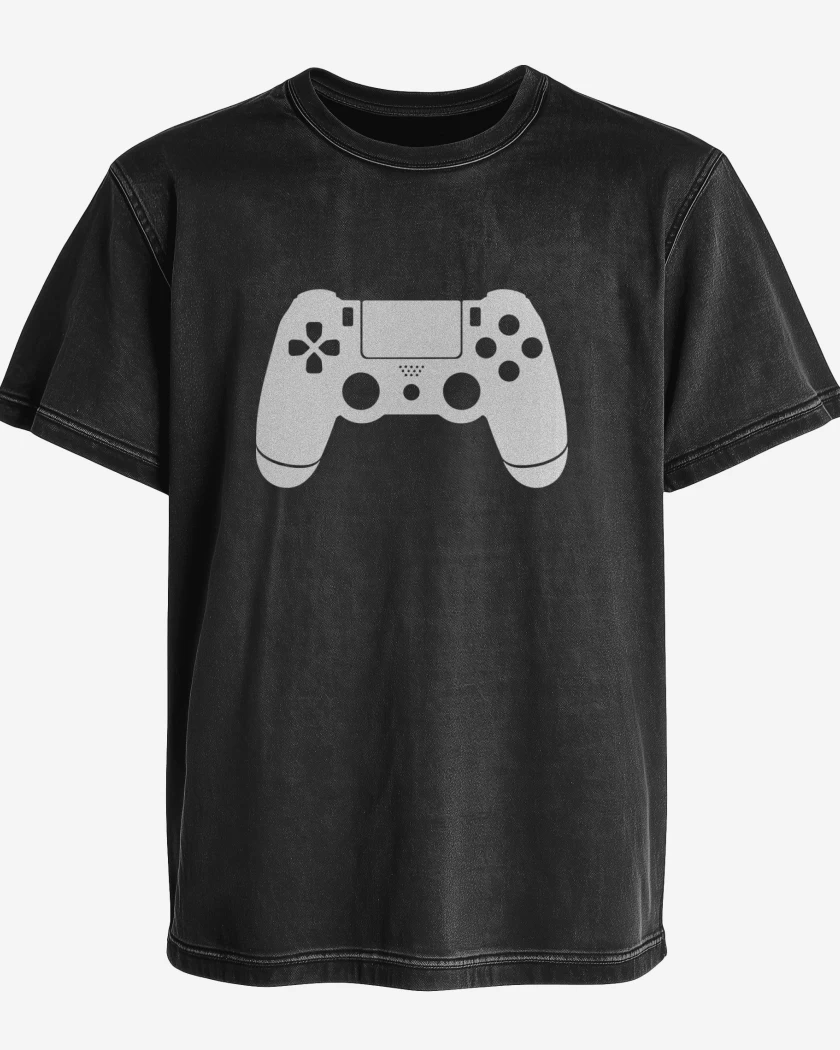 Polera desgastada Negro de Joystick PS4