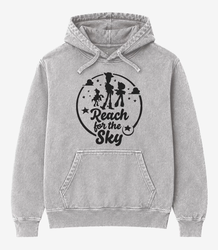 Poleron Canguro Acid Wash Gris Melange de Toy Story 1