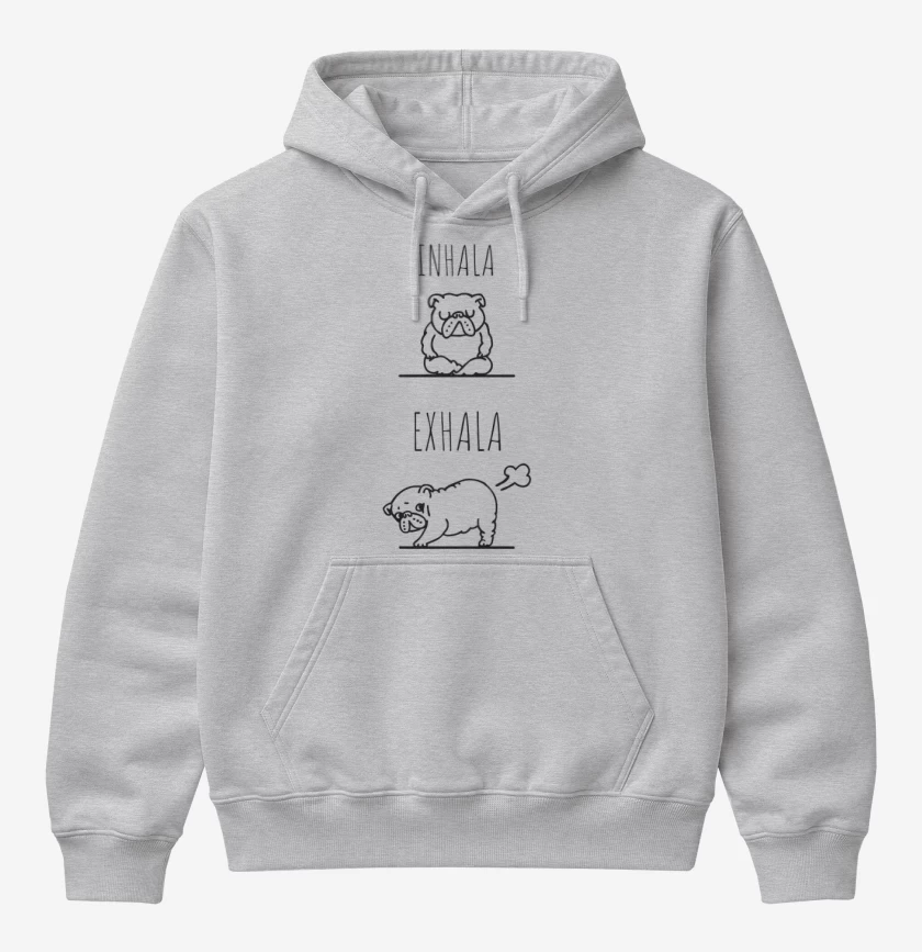 Poleron Canguro básico Gris Melange de Inhala