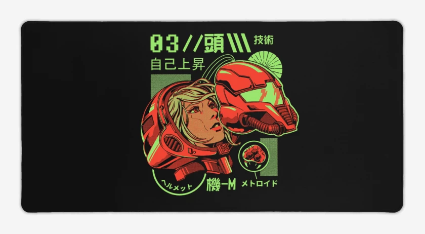 Mouse pad Gamer Negro de La samus 2