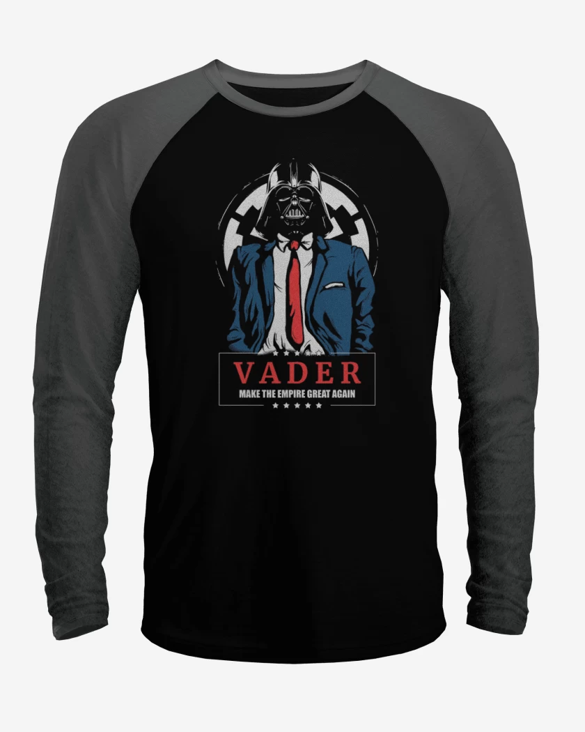 Polera Raglan Negro / Negro Heather de Vader 2