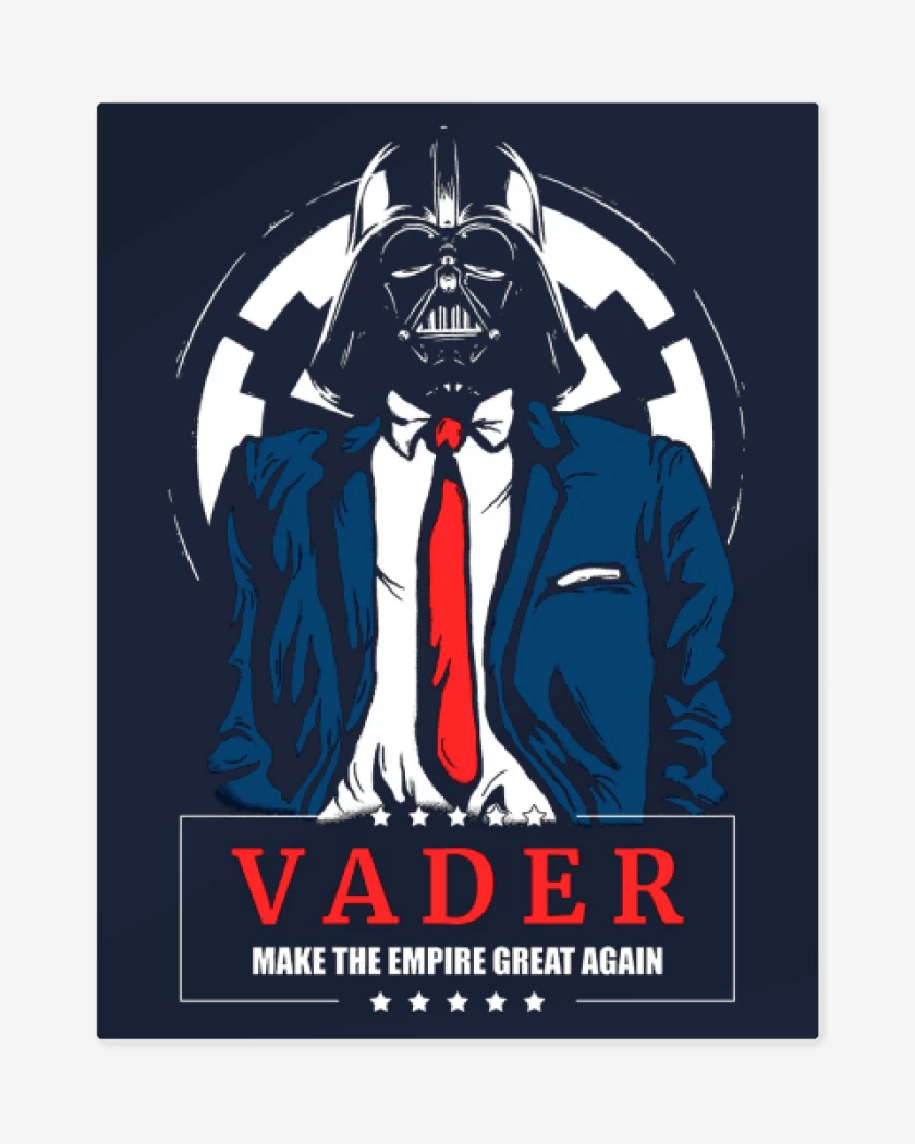Print metalico Azul Marino de Vader 2