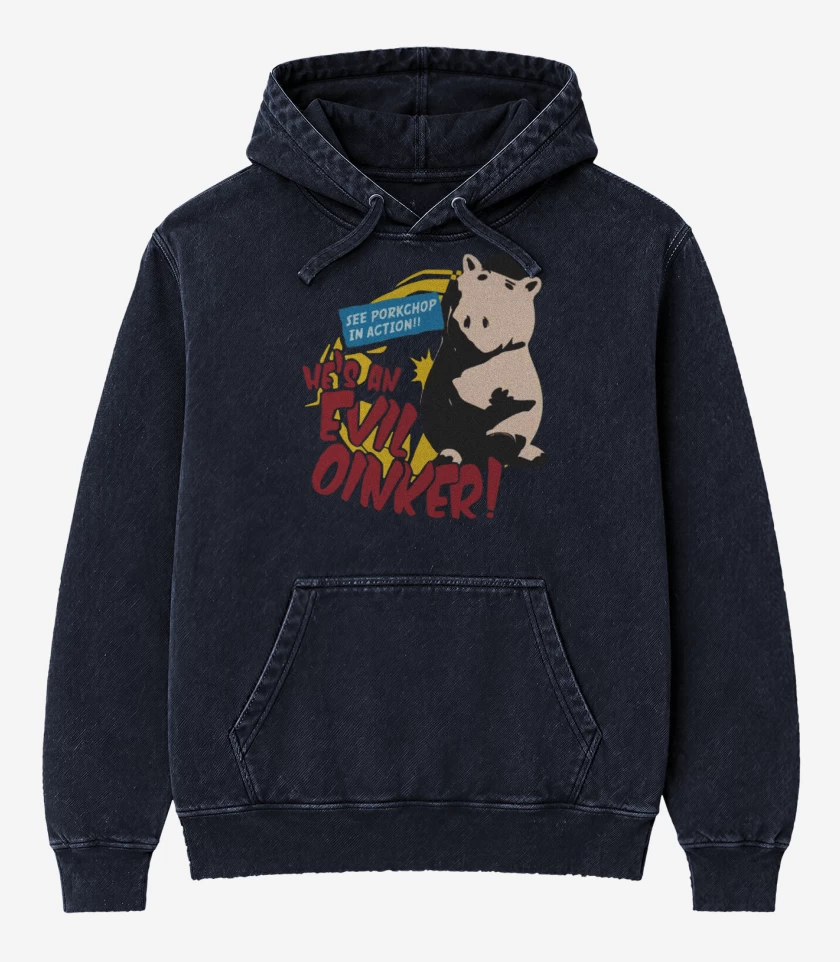Poleron Canguro Acid Wash Azul Marino de Malvado doctor tocino