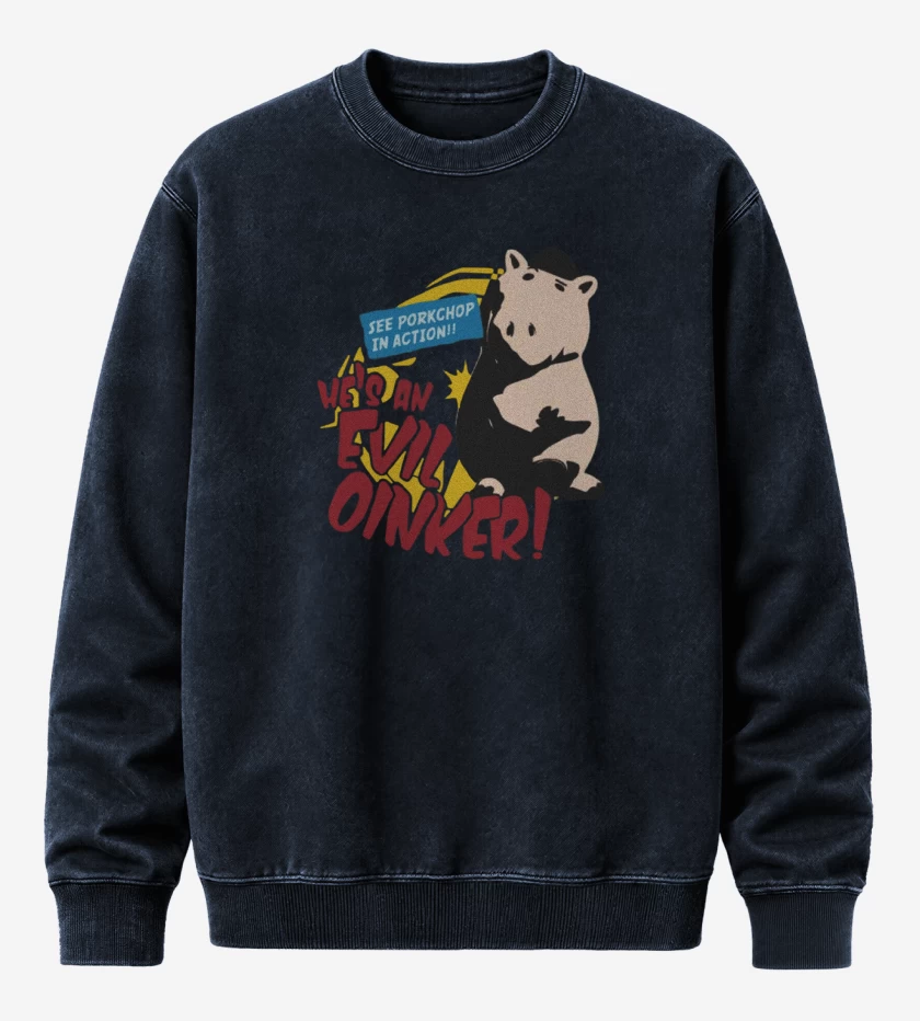 Poleron Polo Acid Wash Azul Marino de Malvado doctor tocino
