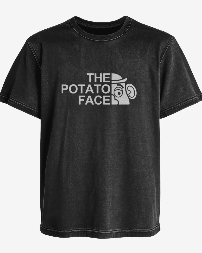 Polera desgastada Negro de The Potato Face