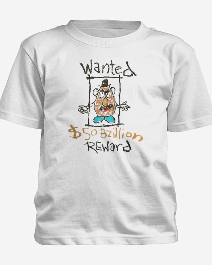 Polera de niño Blanco de Sr cara de papa recompensa