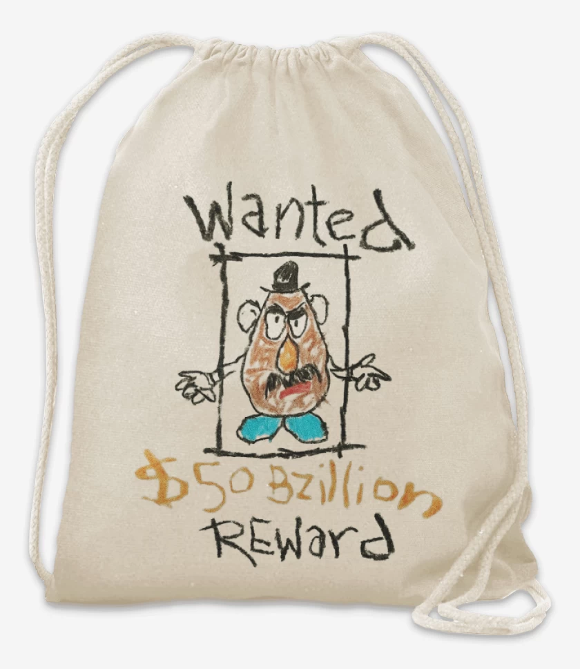 Mochila Blanco de Sr cara de papa recompensa