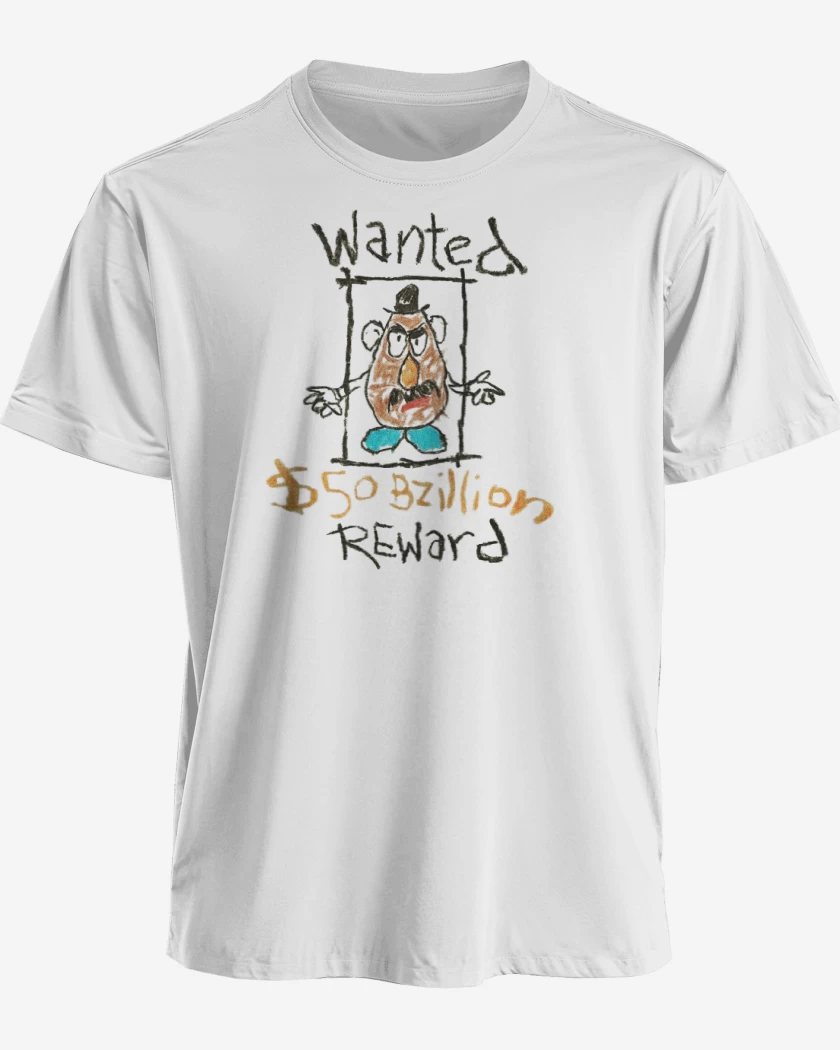 Polera premium Blanco de Sr cara de papa recompensa