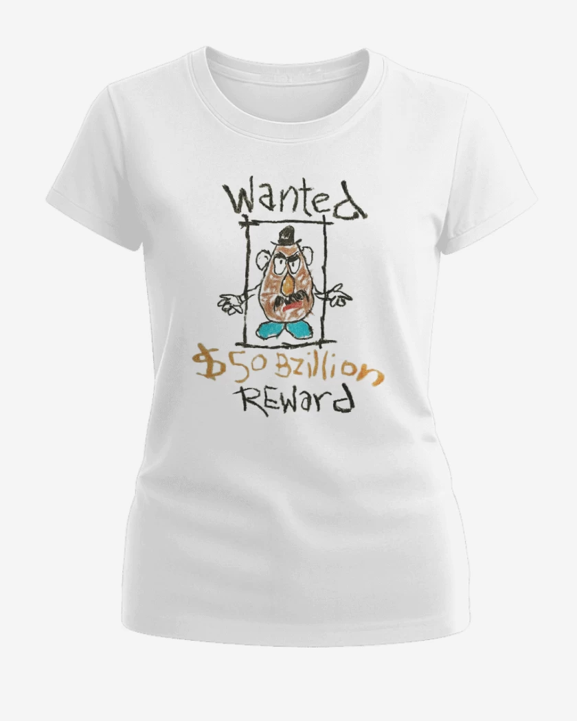 Polera de Mujer Blanco de Sr cara de papa recompensa