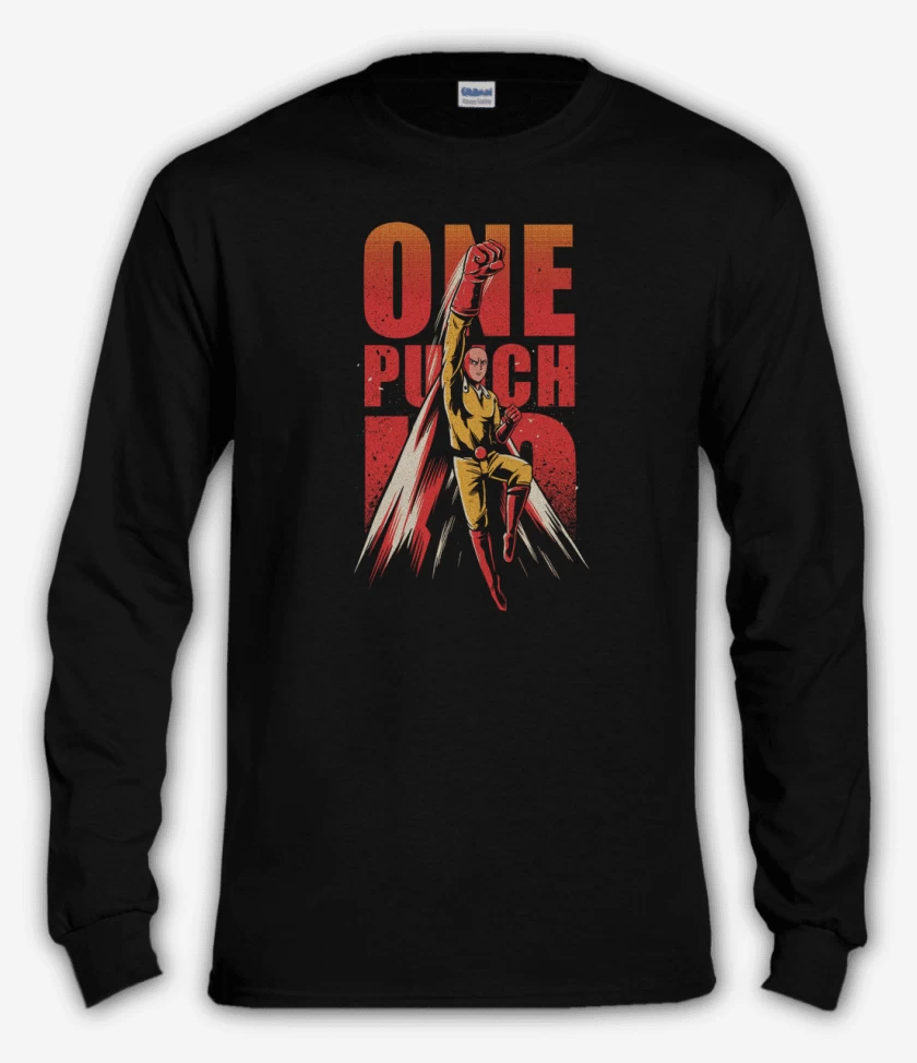 Polera manga larga Negro de One punch man