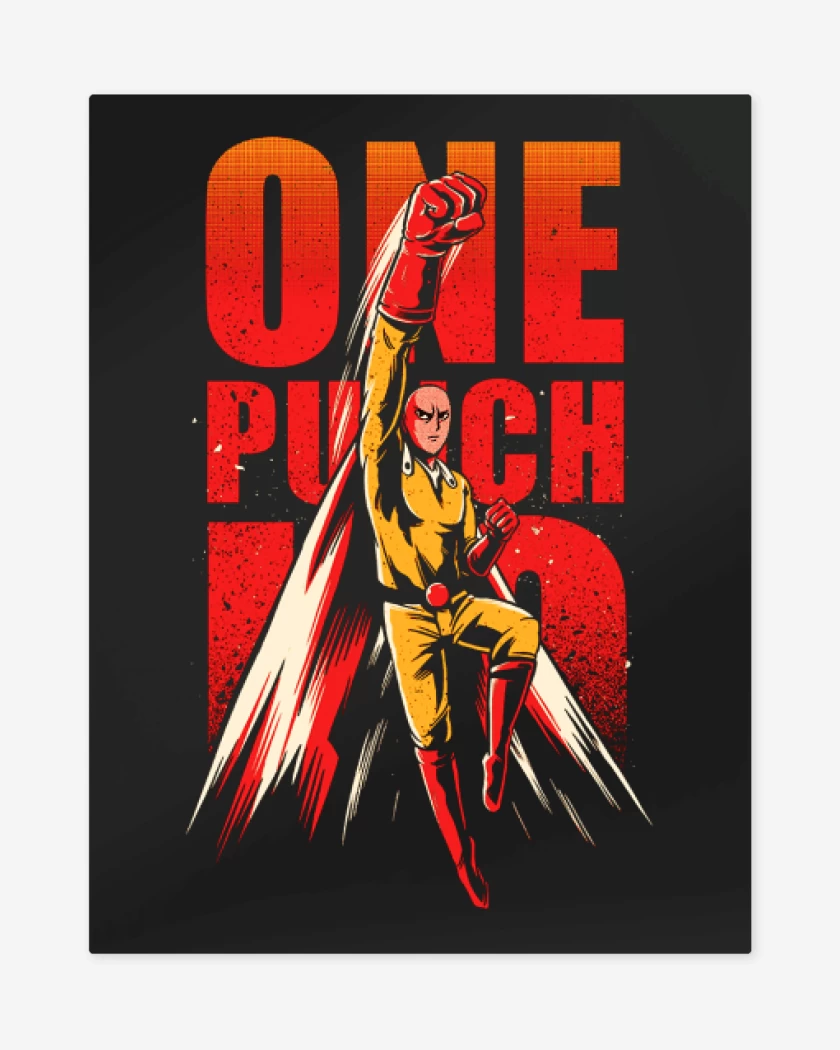 Print metalico Negro de One punch man