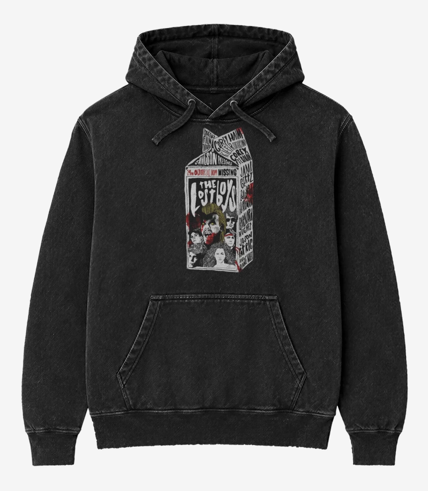 Poleron Canguro Acid Wash Negro de The lost boys missing