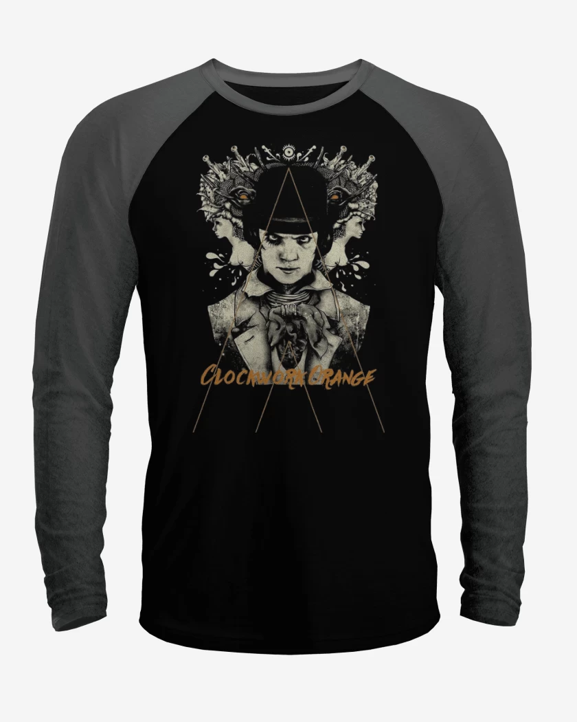 Polera Raglan Negro / Negro Heather de Clockwork Orange 2