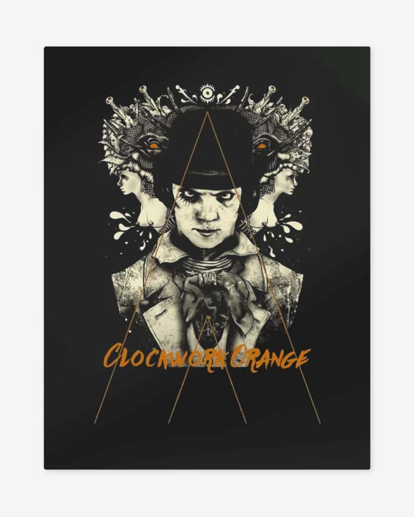 Print metalico Negro de Clockwork Orange 2