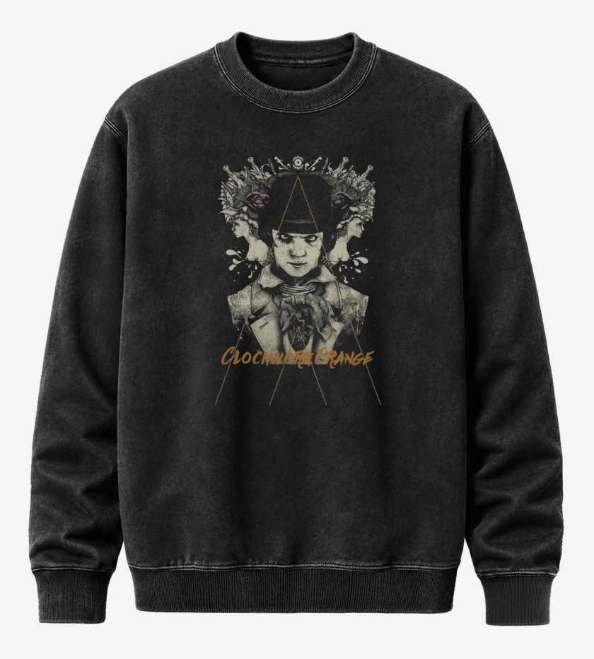 Poleron Polo Acid Wash Negro de Clockwork Orange 2
