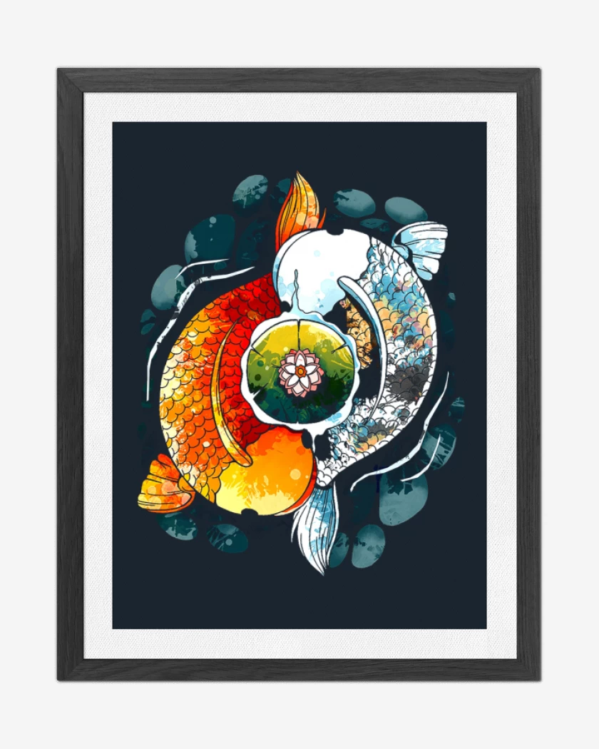 Cuadro decorativo Azul Marino de Ying Koi 