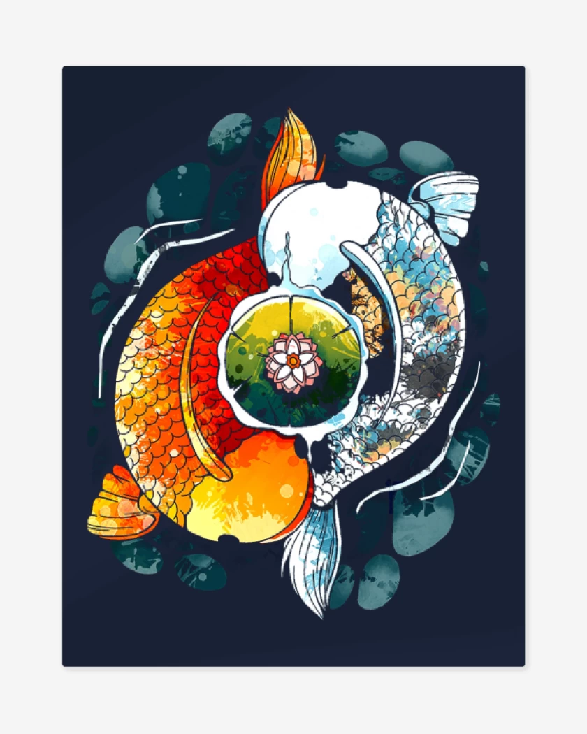 Print metalico Azul Marino de Ying Koi 