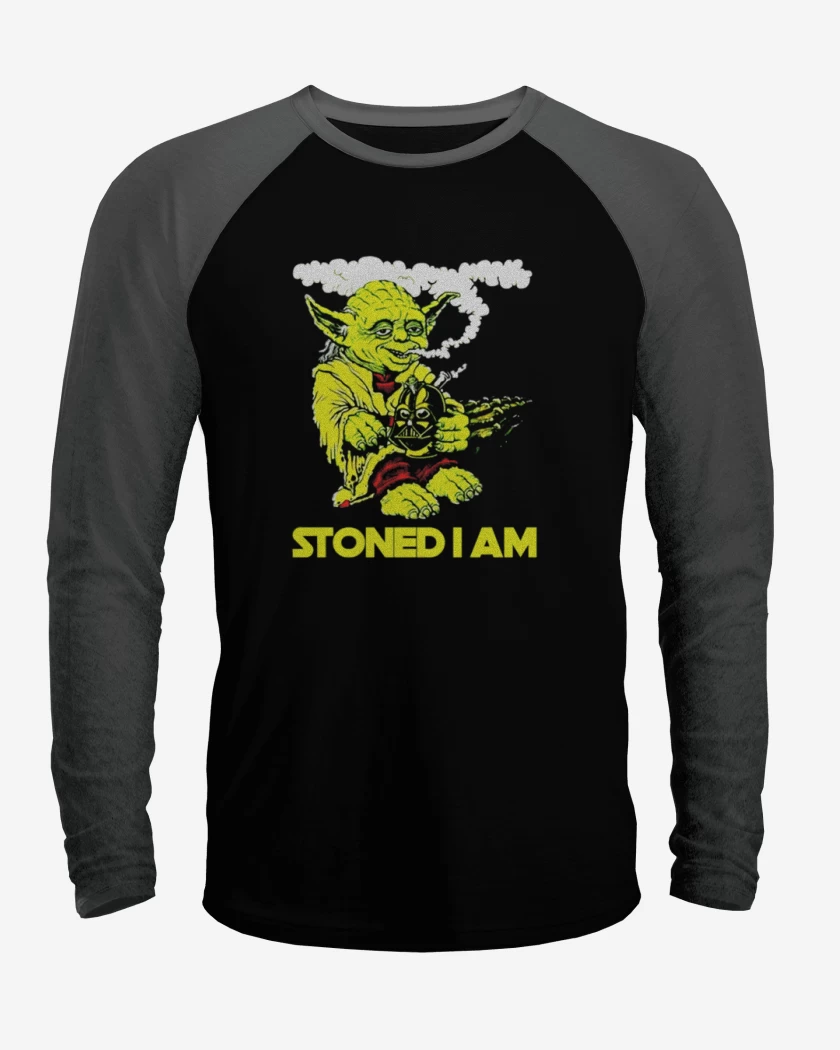Polera Raglan Negro / Negro Heather de Stoned i am